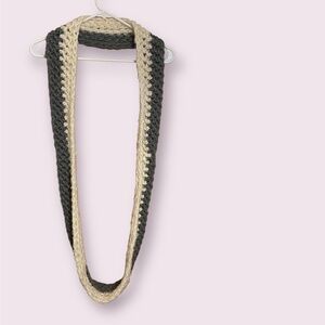 Cream/Grey Knit Infinity Scarf